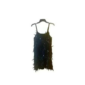 J. Crew Sleeveless Black Sequin Shift Mini Holiday New Year's Dress Size Small